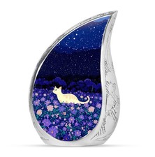 Night Stars Cat Large Cremains Urn for Ashes Adult Mom  Dad 10 Inch 