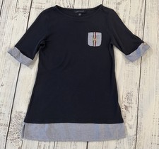 Tommy Hilfiger Women’s Size XS T-Shirt Dress Shirt Bottom Hem/Cuff. Gold Logo