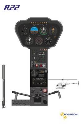 Robinson R22 Beta II cockpit Poster 24in x 36in