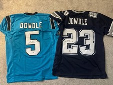 2x BUNDLE! Autographed/Signed Rico Dowdle Dallas & Carolina Jersey JSA & BAS COA