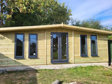 WOODEN GARDEN ROOMS - SUMMERHOUSE WITH PVC WINDOWS - FITTED - BESPOKE PRICING 