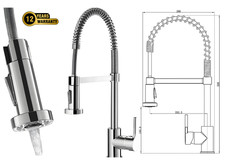 Chrome Pull-Out Kitchen Rinser Tap with Flexible Hose & Dual Wash Modes Slinky