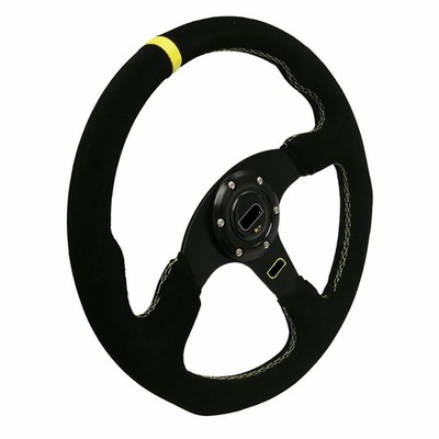   Dish 345mm Black 14 Universal Aluminum Racing Steering Wheel #jd