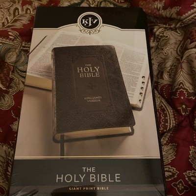 KJV Giant Print Lux-Leather Pattern Dark Brown (Leather / Fine Binding)