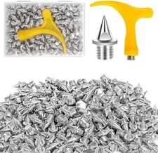 1/4 Inch Track Spikes, 220Pcs Stainless Steel Pyramid Shoe Spikes with Spike Wre