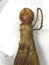 antique wisk broom corn broom clothes brush natural lady head original 1940
