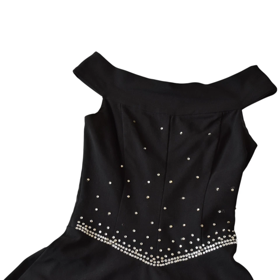 Y2K Ruby Rox черный с открытыми плечами платье со стразами размер 3 - Изображение 2 из 4