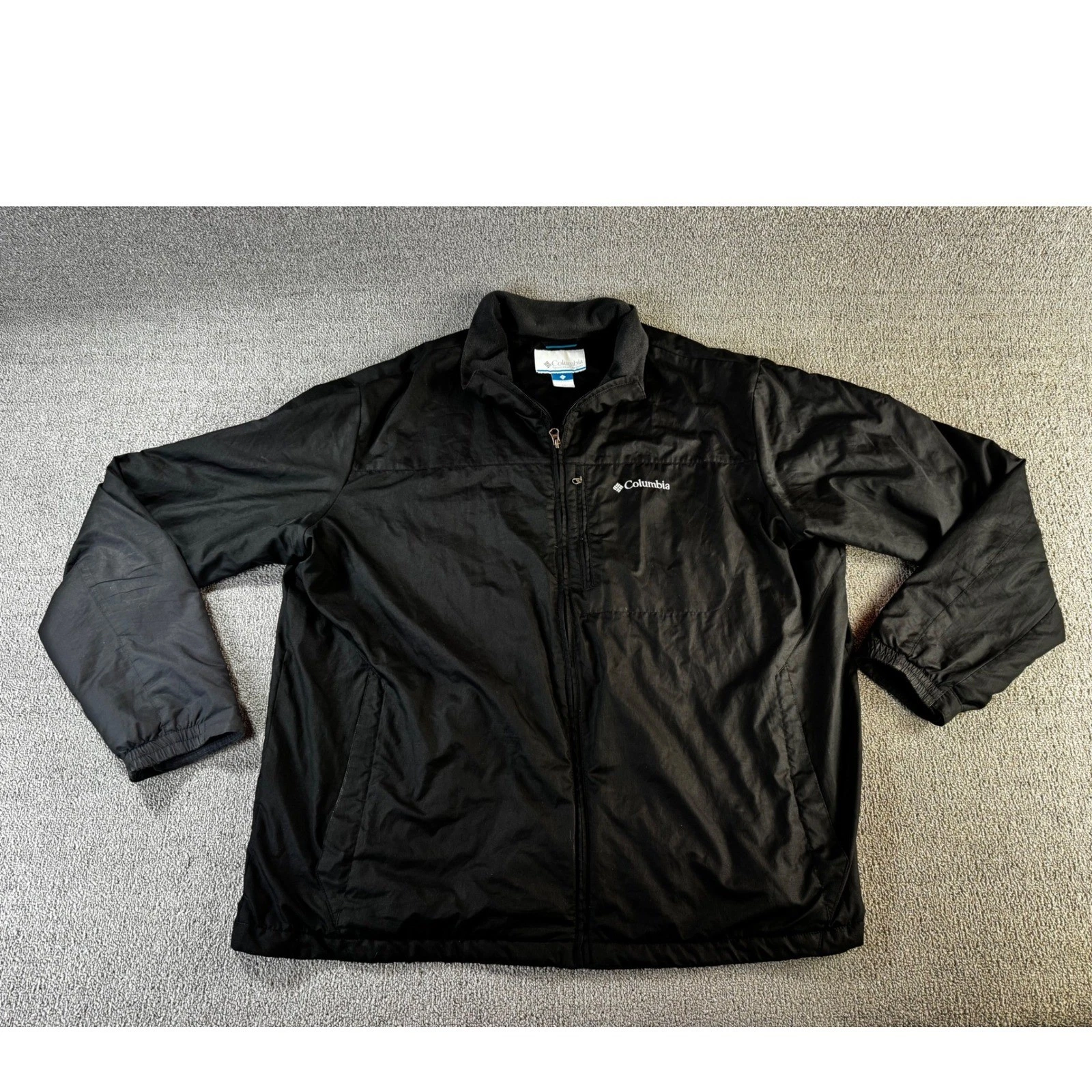 Columbia Jacket Mens XXL Black Omni-Shield Fleece Lined Full Zip Ripstop Shell