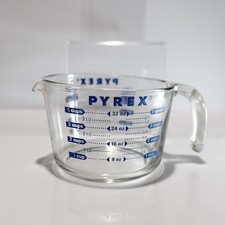 Vintage Pyrex Glass 4 Cup Measuring Bowl Blue...