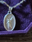 Vtg Childs Religious Jewelry Set 24KGB Angel Necklace Ring Earrings Gold Nursery — photo 5