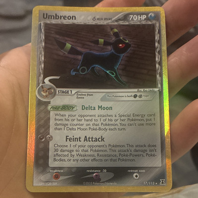 2005 Pokemon Umbreon δ Delta Species 17/113 EX Delta Species Reverse Holo Rare