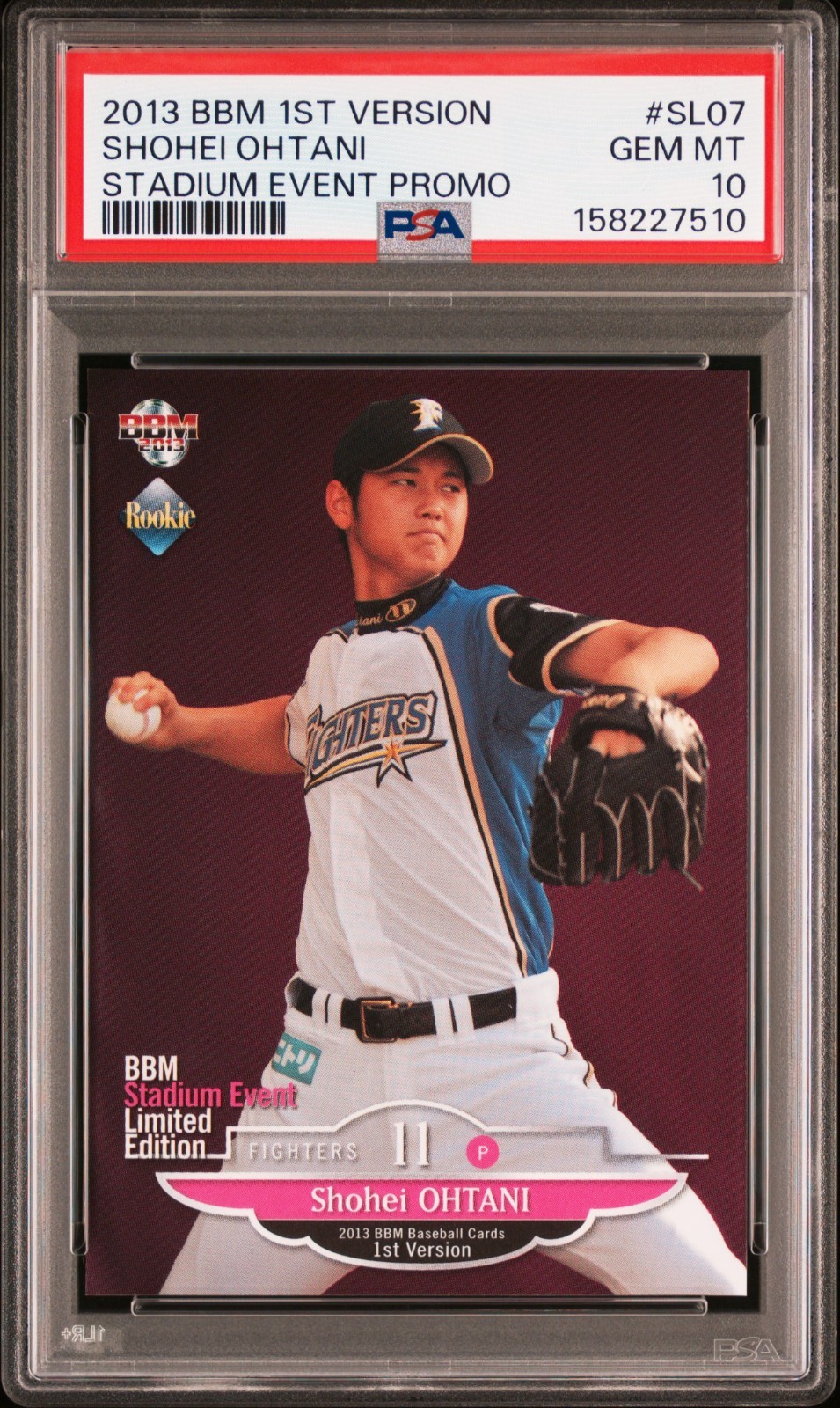 2013 BBM 1st Version Stadium Event Promo #SL07 Shohei Ohtani RC Rookie PSA 10
