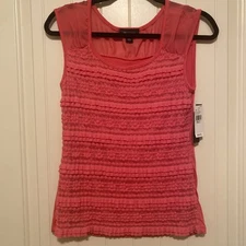 NWT New With Tags AB Studio Women's Size Small Pink Sleeveless Texture Top