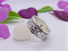 925 Sterling Silver fish Band Ring  Handmade Animal Carved Ring  Unisex Wi