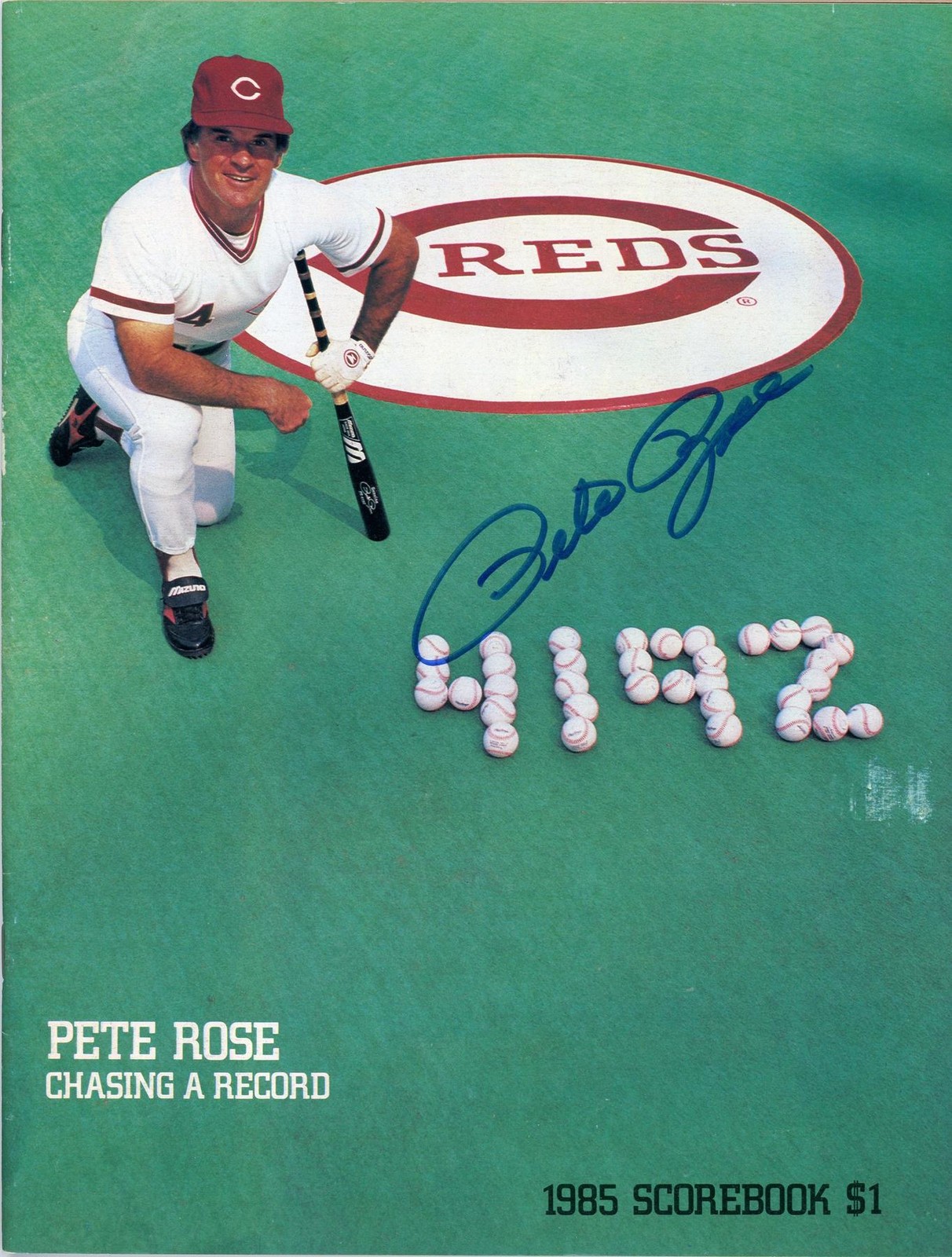 Pete Rose Autographed Signed 1985 Cincinnati Reds Scorebook JSA CK72167 