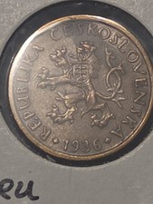 1936 Tschechoslowakei 10 Haleru fast Stempelglanz Bronzemünze Karlsbrücke