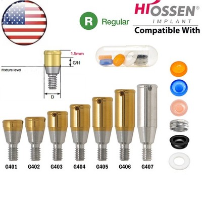 US Dental Overdenture Locator Abutment Regular & Male Caps For Hiossen Osstem ET
