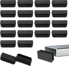 20 Pack 1" X 2" Rectangle End Caps Tubing Black Plastic Plug 