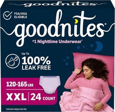 Goodnites Girls' Nighttime Underwear, Size XXL XX-Large, Multi-colored