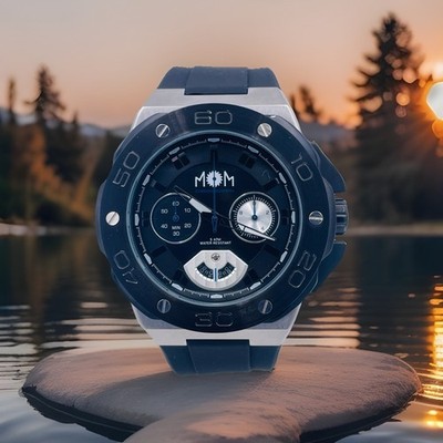 MOM Italy Watch Chrono Steel/Rubber PM7110K/275 52Mm Discounted New