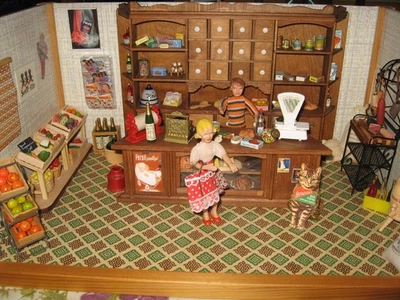 Kaufladen v Dora Kuhn mit Einrichtung-Puppenstube-Puppenhaus - Bild 1 von 4