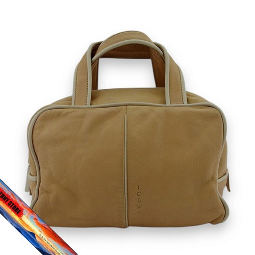 LOEWE Mini Logo Bag Beige Leather Ladies Men's Compact Purse