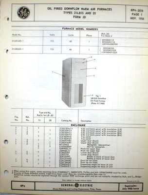 GE General Electric Oil Fired Furnace ASBESTOS Gasket 1956 | eBay