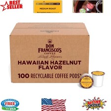 Hawaiian Hazelnut Medium Roast Coffee Pods - 100 Arabica, 100 K-Cup Compatible