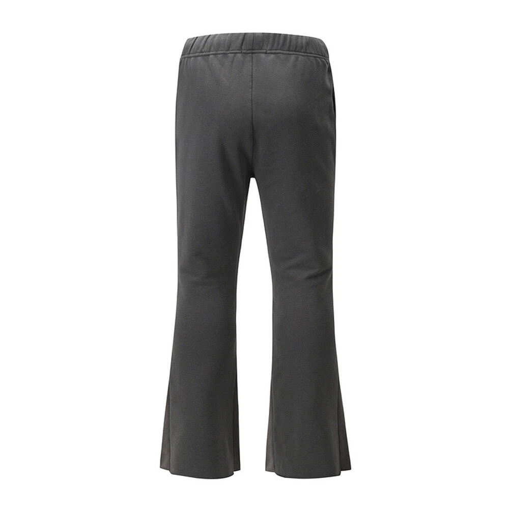 Mens Womens Flared Pants Elastic Waist Two Tone Splice Sweatpants Trousers