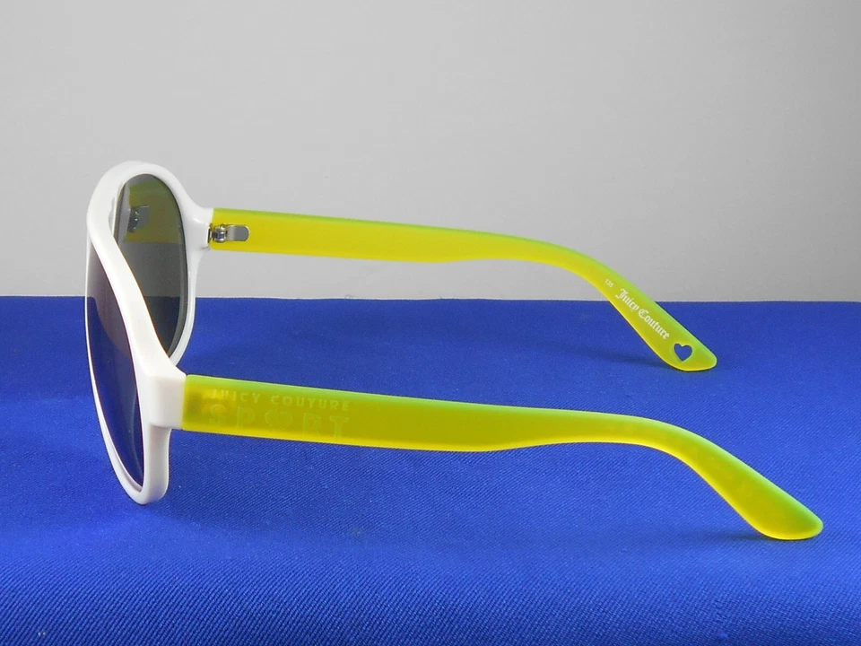 Juicy Couture SPORT White Yellow Mirrored Aviator Sunglasses + Case JU 201/S JZL - Imagem 3 de 4