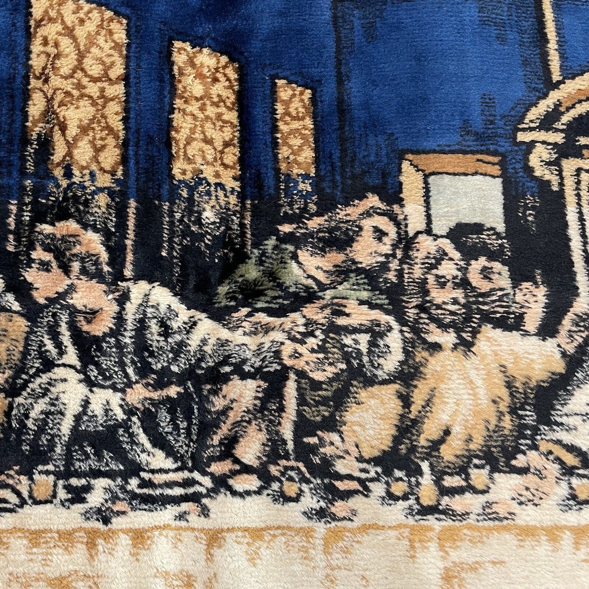 Vintage The Last Supper Tapestry 20 X 39 Bound Rug Jesus