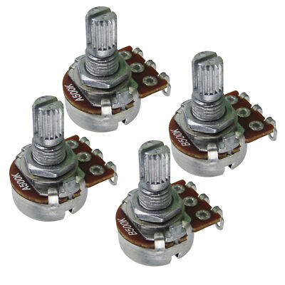 FLEOR 4PCS Mini-Potentiometer A500K+B500K Audio Taper Control Short Split Shaft