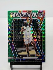 2020-21 Panini Mosaic James Harden Will to Win Insert Green Prizm #8 Nets