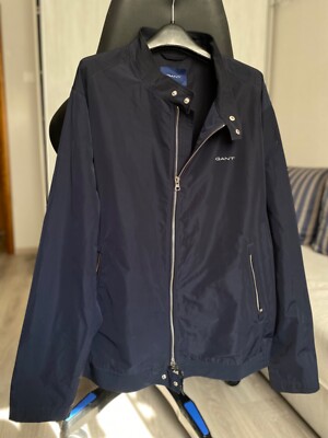 Men's GANT New Haven Blue Navy Zip Bomber Jacket Size S