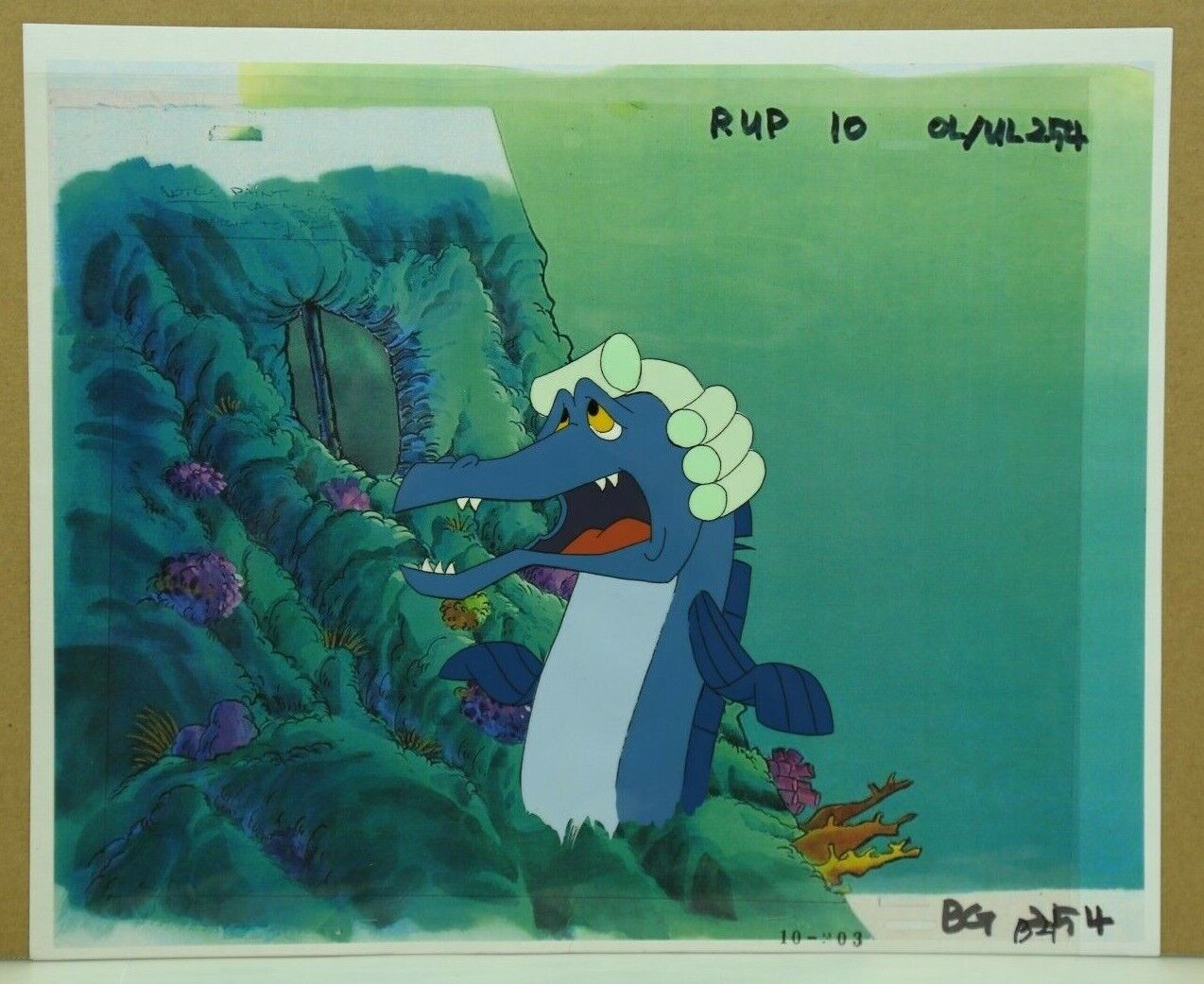 RUPERT BEAR TV SERIES ORIGINAL HAND PAINTED CEL & COPY BACKGROUND