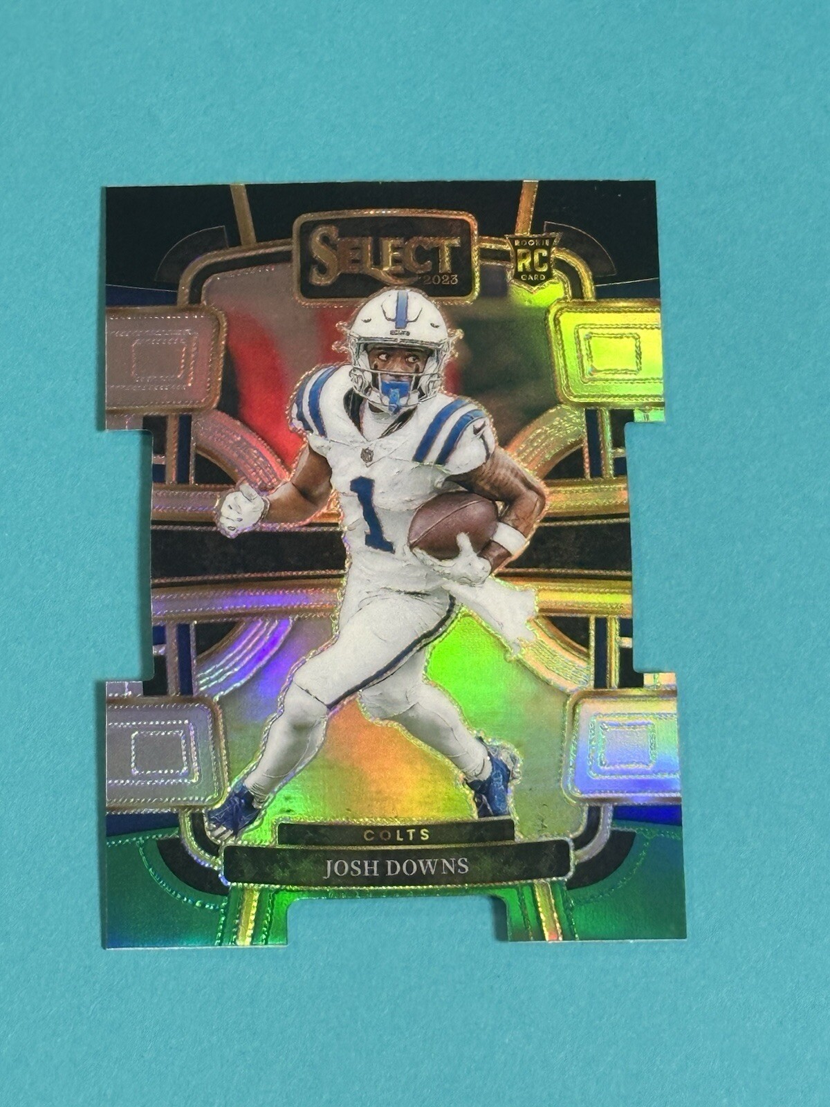 2023 Panini Select Josh Downs Rookie Concourse Black/Green Die-Cut Prizm #44 RC