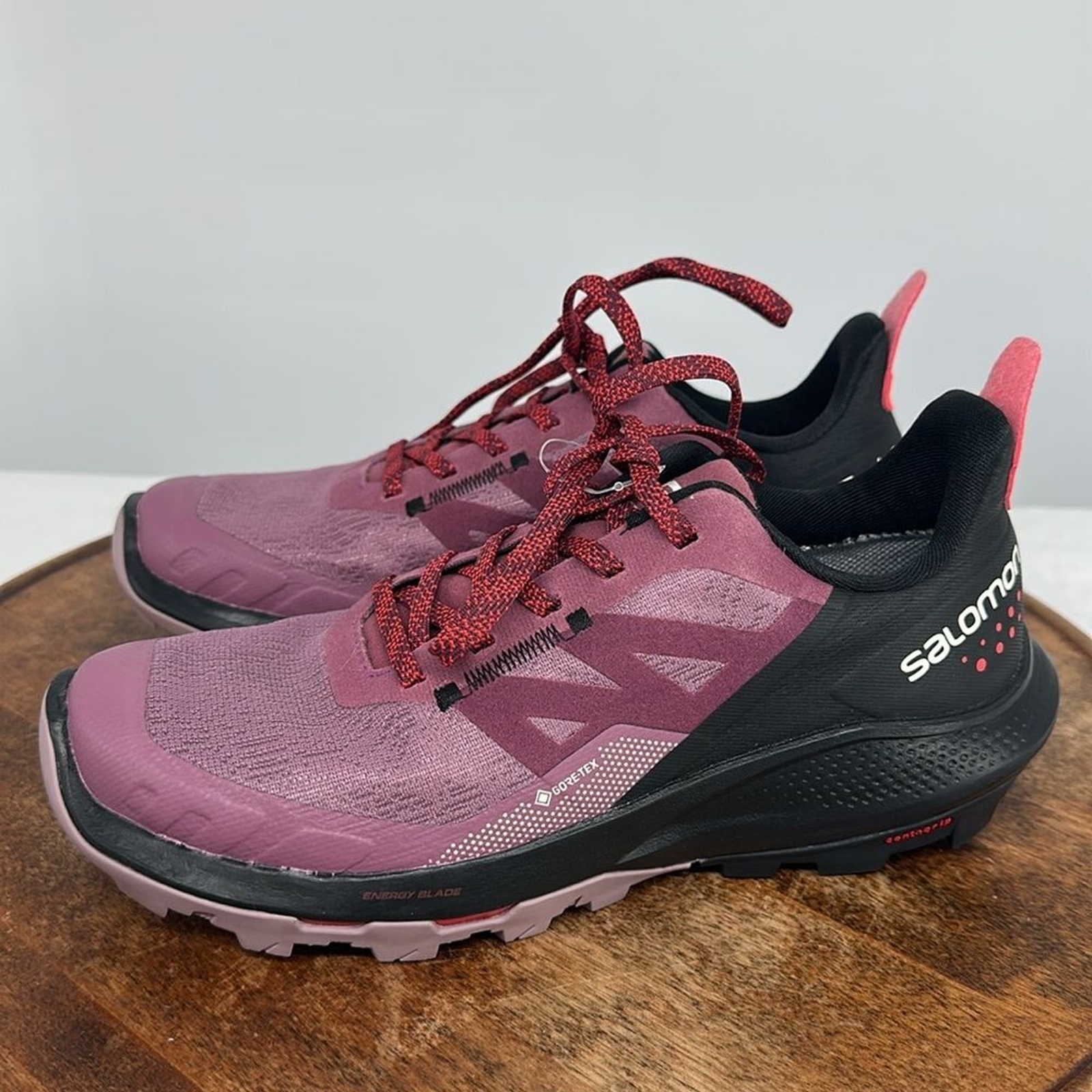 Scarpe Salomon Wm 6 Outpulse GTX Tulipier Nero Rosso Papavero Running Trail