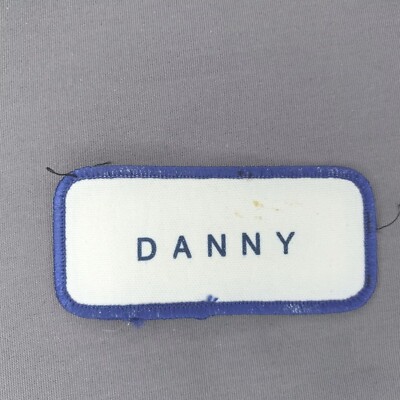 'Danny' 3.5'' x 1.5'' Printed Blue White Sew-on Name Badge Patch