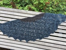 Handknit mohair / wool blend shawl/wrap