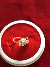 Fake Clip on Non-Piercing Nose Ring Stud-Sparkly Crystal Gold