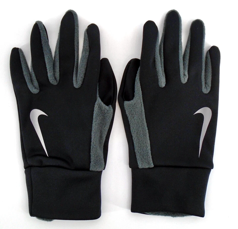 Guantes térmicos Nike para hombre adulto S/M para correr negros/plateados Foto 2 de 4