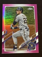 ⚾ 2021 Topps Chrome Baseball Pink Parallel Base Card #18 Christian YELICH ⚾