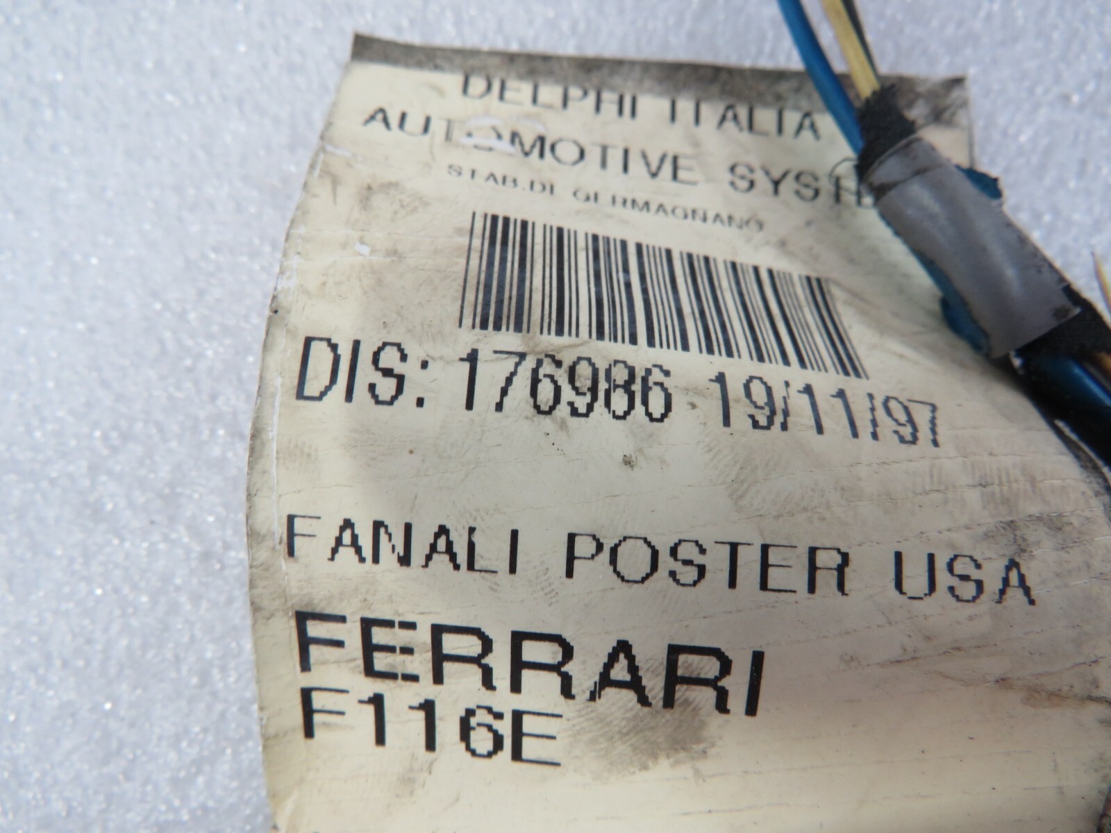 Ferrari 575, 456, Tail Light Wire Harness, Used, P/N 176986