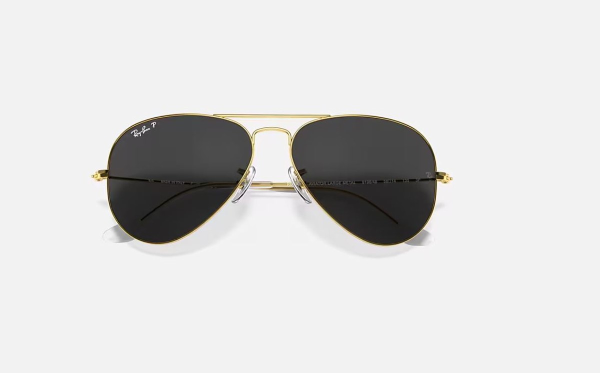 Ray-Ban Aviator Classic Gold/Black Polarized 58mm Sunglasses