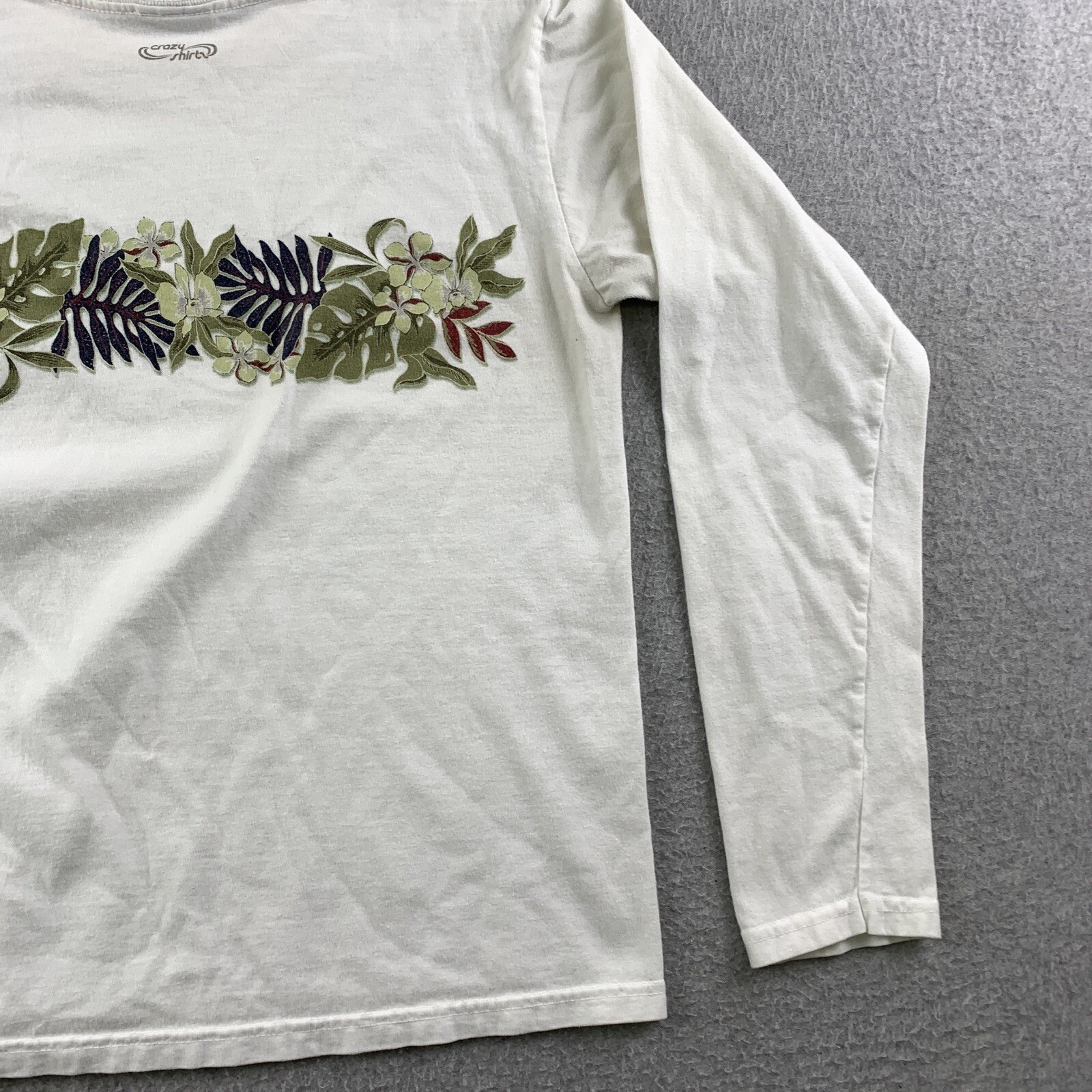 Hawaii Crazy Shirts Long Sleeve Womens XS Floral Print White eBay