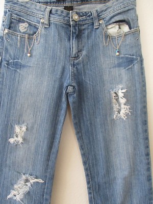 ROCAWEAR DENIM BLUE CHAIN STYLE JEANS SIZE 5 | eBay