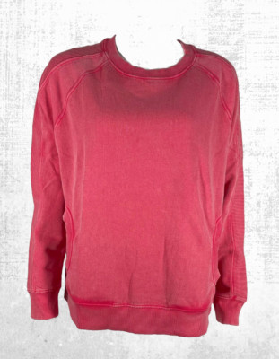 Damen HUSH Langarm Sweatshirt mit geripptem Einsatz und Tasche Washed Pink