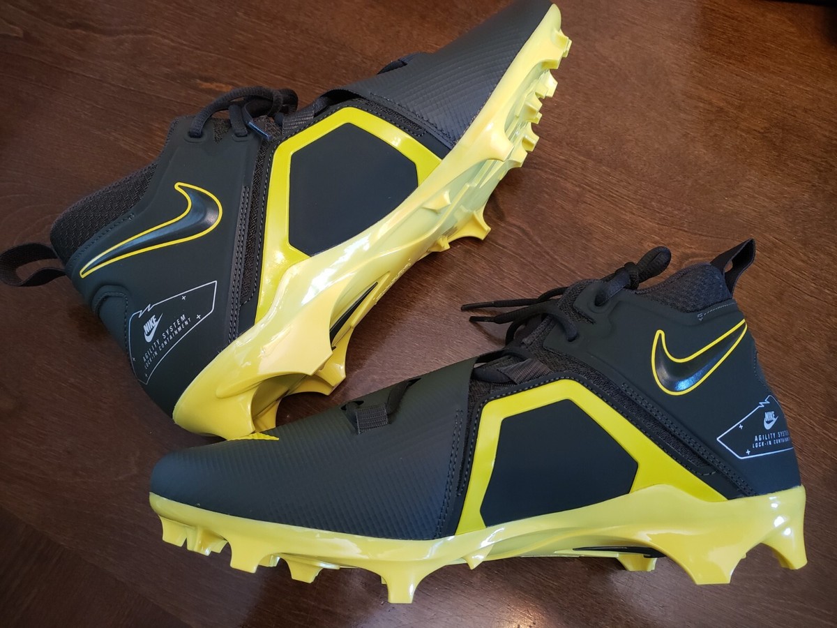 Nike Oregon Ducks Size 13 Alpha Menace Pro 3 PE Football Cleats Sequoia / Yellow Nike Men Size 13 Oregon Ducks PE Alpha Menace Pro 3 Team  main image 4