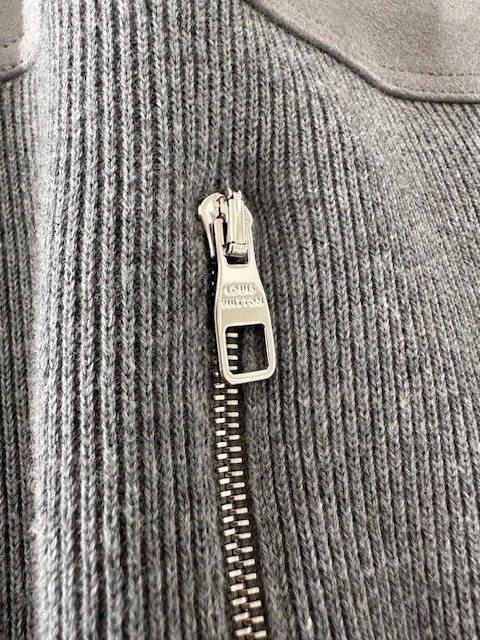 LOUIS VUITTON（LV） Louis Vuitton giacca bomber XL grigio LV camoscio pelle maglia overshirt