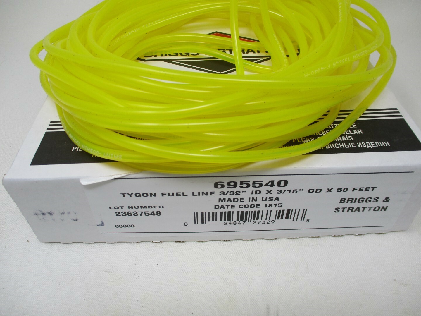 Genuine Briggs &amp; Stratton 3' Tygon Fuel Gas Line 3/32" ID 3/16